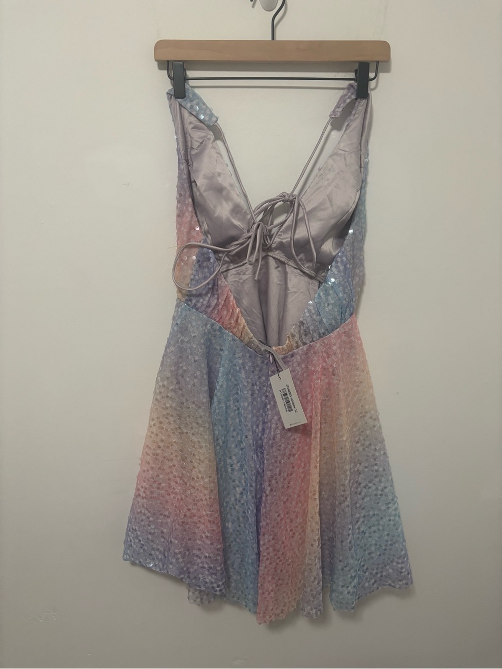 NWT Hello Molly pastel rainbow sequin mini dress - Picture 9 of 9